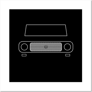 International Harvester Scout 80 classic 1960s truck white outline graphic Posters and Art